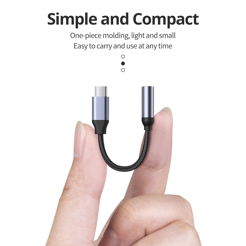 USB Type C To 3.5mm Aux Adapter Type-c 3 5 Jack Audio Cable Earphone Cable Converter for iPhone 15 Samsung Galaxy S24 S23 Ultra