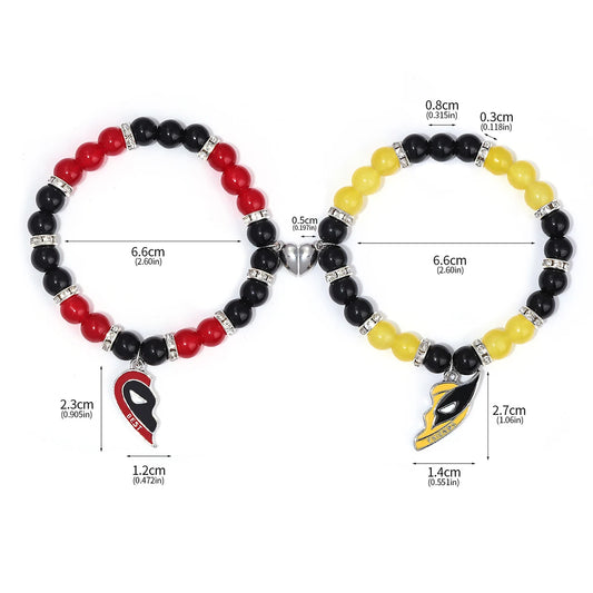 Best Friends Red Yellow Clown Mask Keychain Pendant Bracelet Bracelet Pendant Love Combo Jewelry for Friends.-zmt